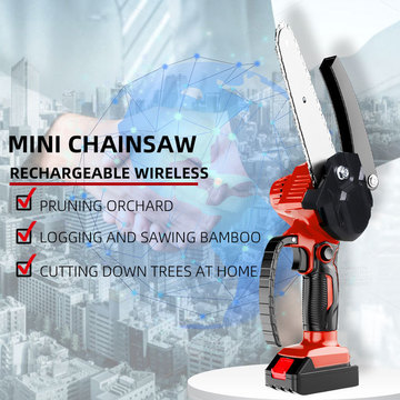 21v4寸6寸8寸有刷锂电家用单手锯户外伐木电动锯无线手电锯电链锯