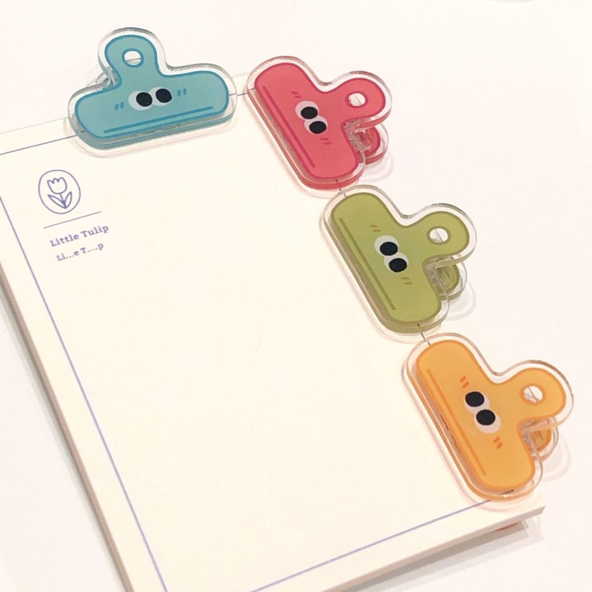 小红书同款卡通少女心亚克力夹子少女手帐学生文具长尾夹文件夹