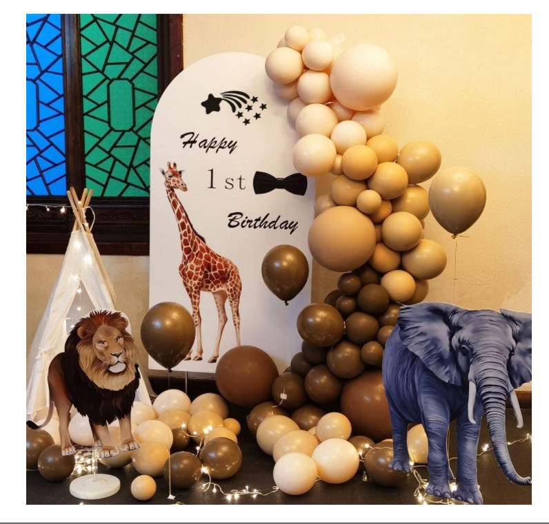 咖啡棕色腮红气球丛林野生动物主题派对林地生日婴儿淋浴婚礼感恩节