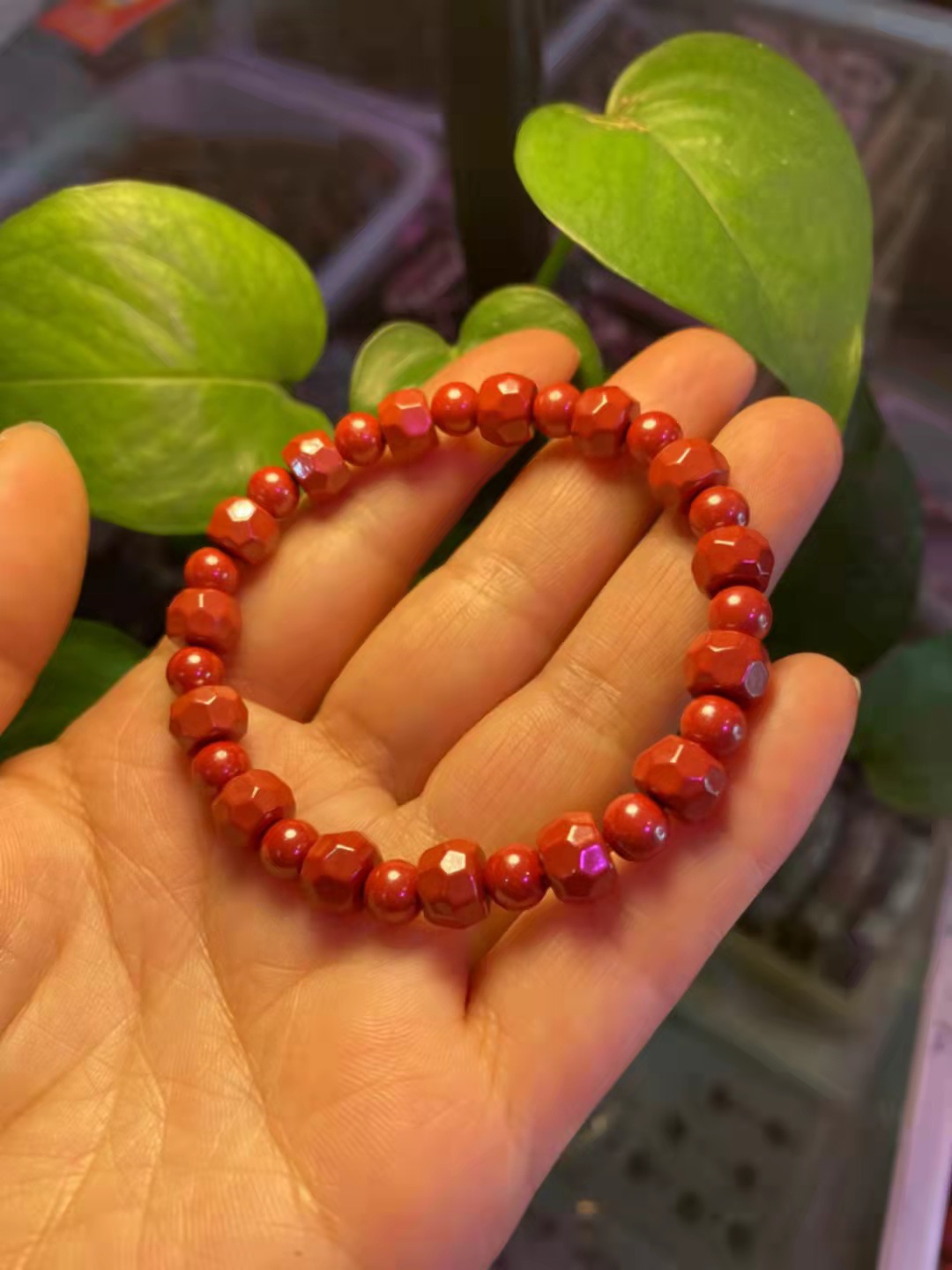 朱砂紫金砂手手链 帝王砂手串帝王砂切面桶珠手串