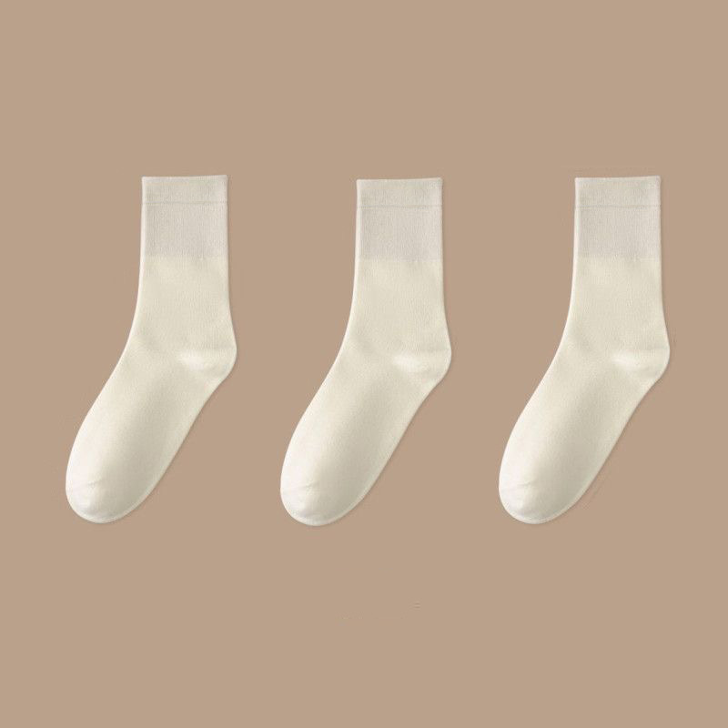 Popular Maternity Socks Ins Japanese Style Mid-Calf Length Socks Solid Color Bunching Socks Wholesale Spring and Summer JK Long Socks Women's White Socks