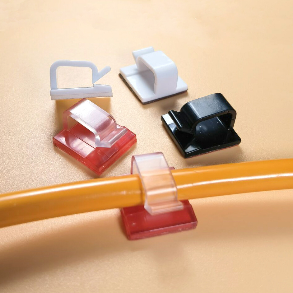 粘贴式电线固定座 双面背胶粘式固定线夹线扣 卡扣网线理线器1716