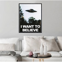 UFO i want to believe 海报帆布画外贸速卖通销售来图