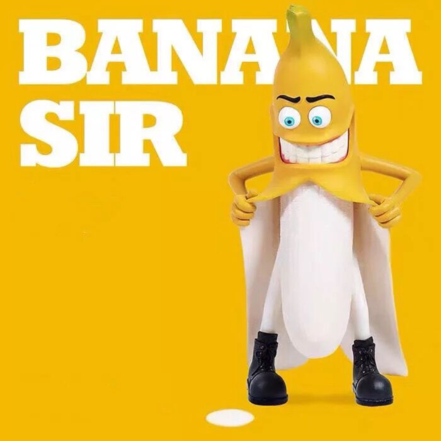 2022跨境新品装饰品邪恶香蕉摆件猥琐恶搞玩具香蕉先生树脂工艺品