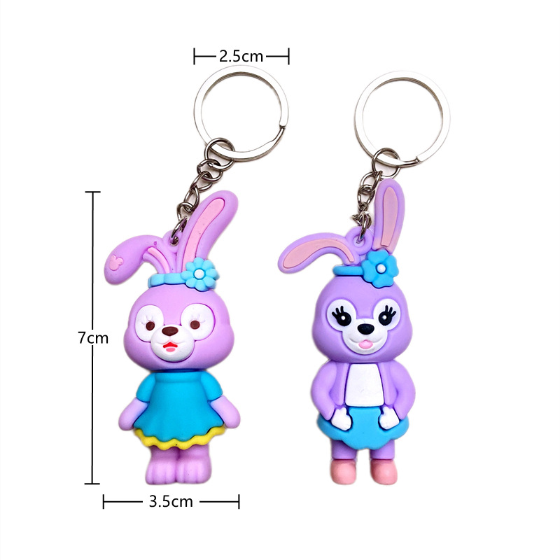 5093# Soft Plastic Cartoon Doll Key Pendants Ling Na Bei Er StellaLou Little Fox Duffy Bear Schoolbag Pendant