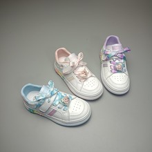 哈菲兔春季新款闪灯公主鞋儿童板鞋新款超纤皮26－37儿童小白鞋