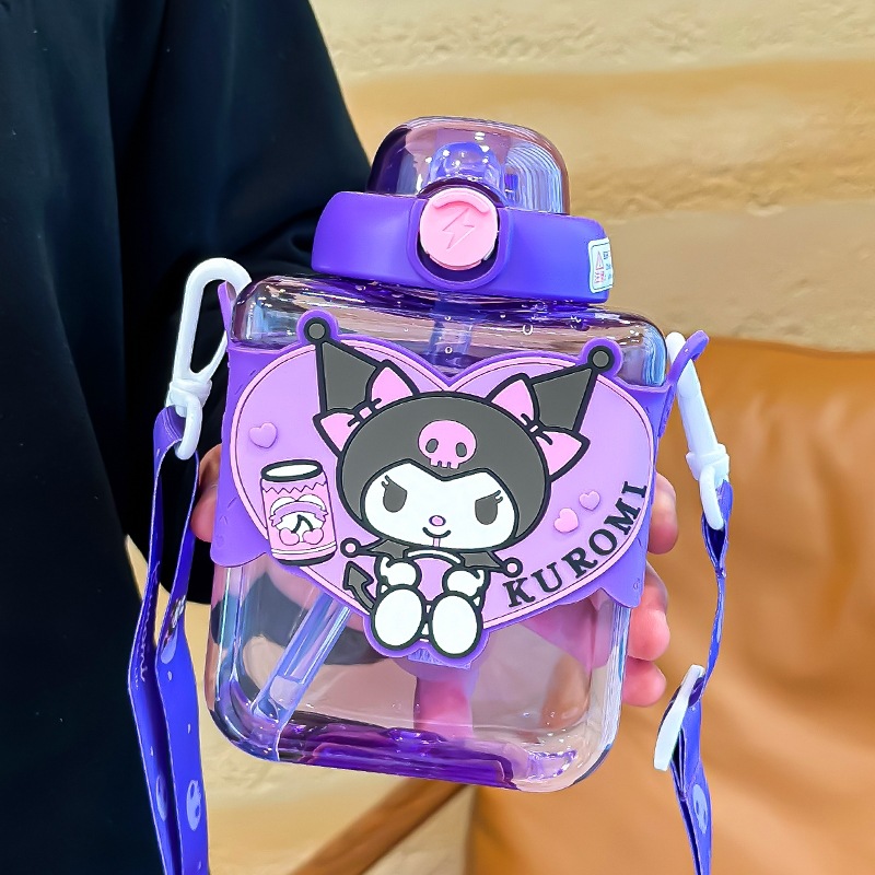 2024 New Water Cup Large Capacity Sanrio Plastic Cup Girl Personality Super Cute Cup Children's Kettle Kindergarten