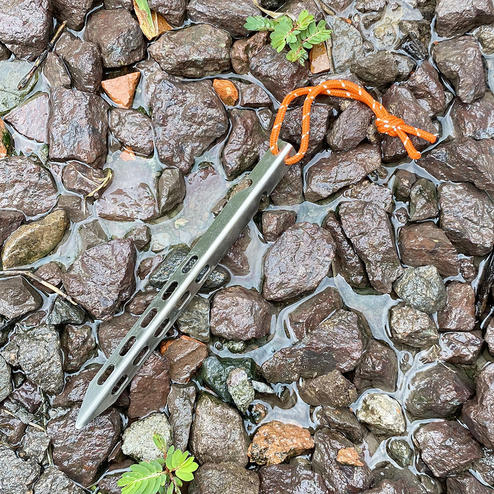 户外帐篷地钉天幕地钉钛合金露营野营地钉沙滩雪地钉v形带绳地钉