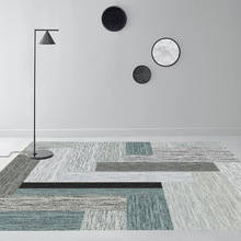 北欧ins家用客厅地毯 几何线条拼接地毯地垫全铺 极简办公室地毯