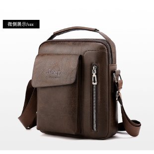 Good Quality Men's Bag Vertical Pouch Oil Wax Leather 2022 Retro Casual Bag Shoulder Messenger Bag Trendy Bags Wholesale