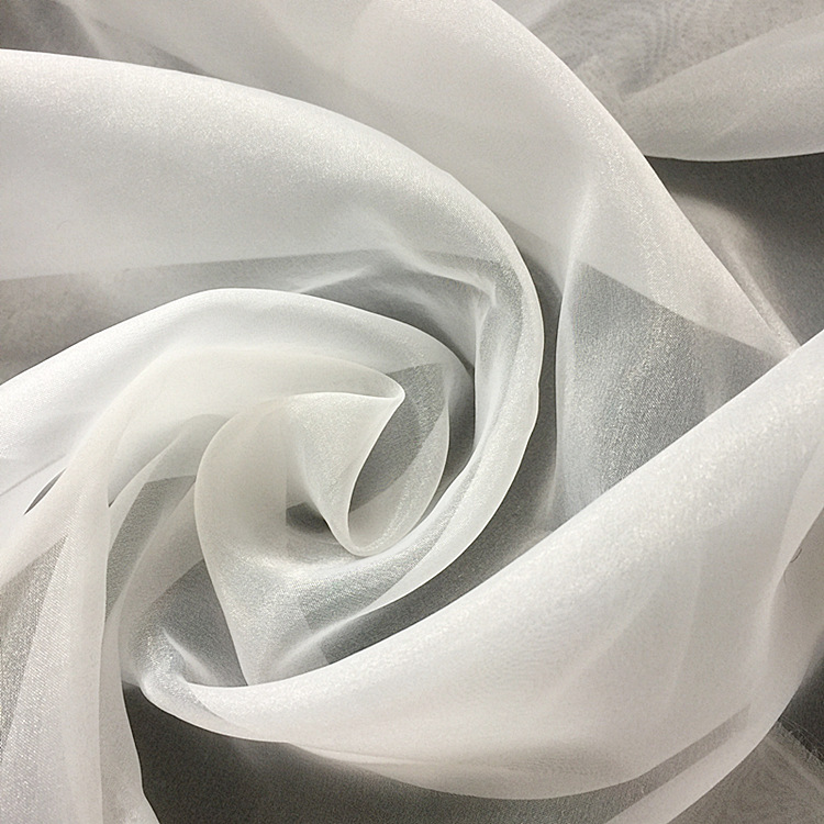 现货供应纯色欧根纱面料 45梭高密进口台湾纱 优质纯色欧根纱面料