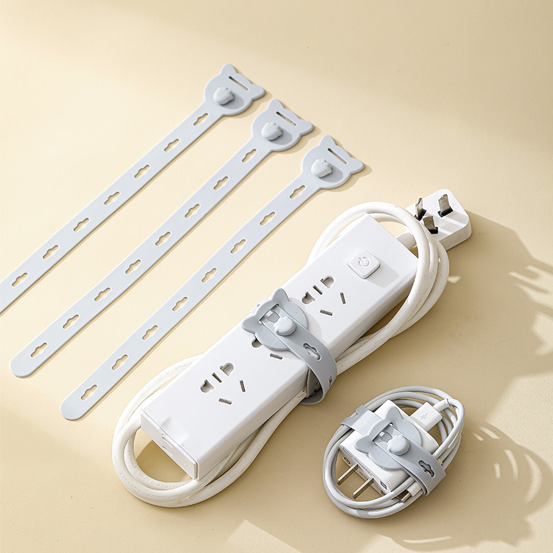 硅胶数据线收纳扎带桌面电线理线器多功能充电器绑带束线带坤贸贸