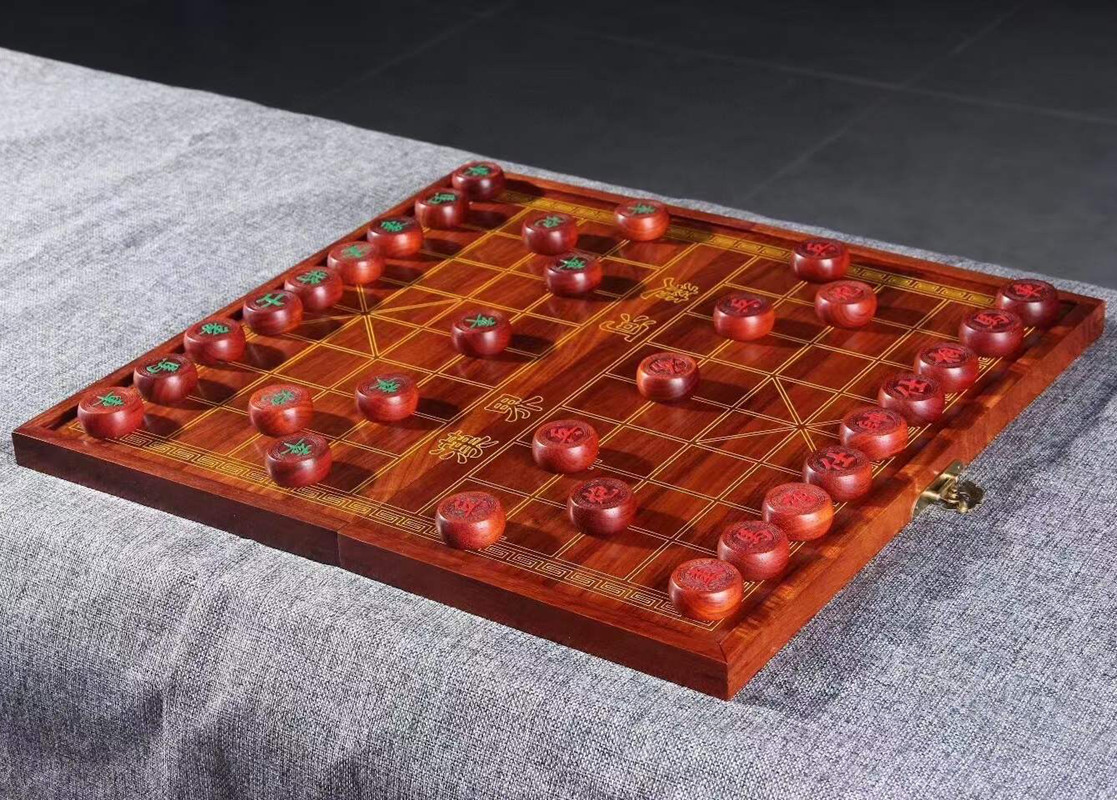 缅甸花梨木中国象棋便携式可折叠棋盘儿童成人木象棋子桌面棋