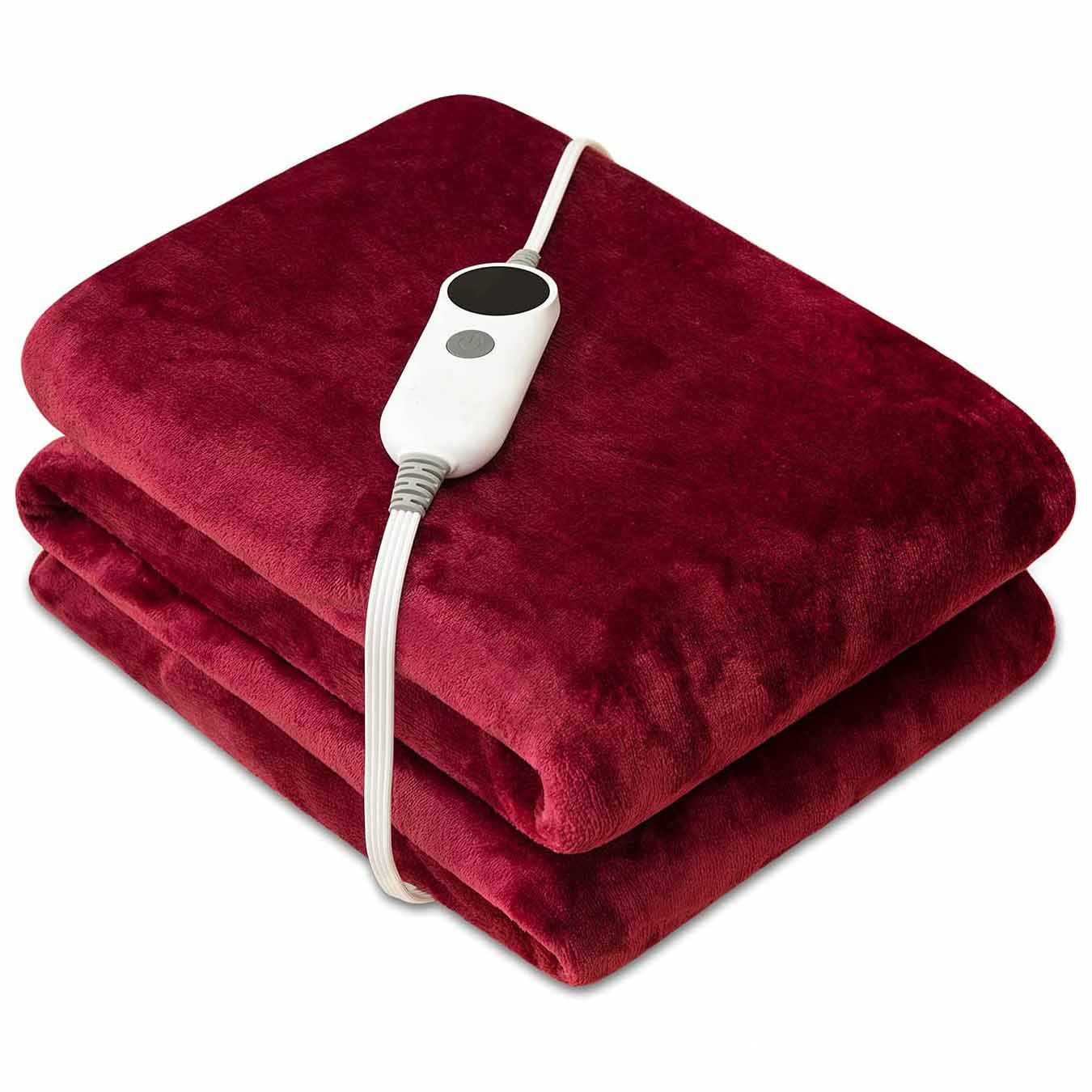 法兰绒加热毯 快速加热定时开关加热毛毯 电热盖毯 电褥子护膝毯