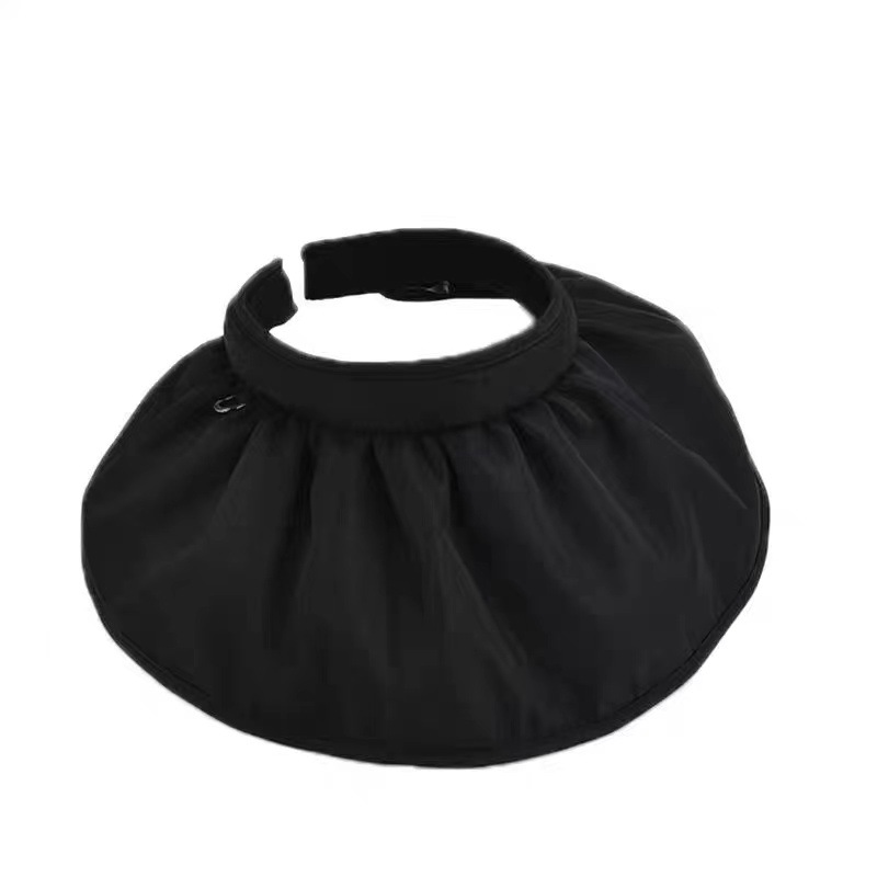 Black Rubber Shell-like Bonnet UV Protection Sun Hat Female Summer Big Brim Sun Protection Hat Headband Dual-Use Air Top Sun Hat