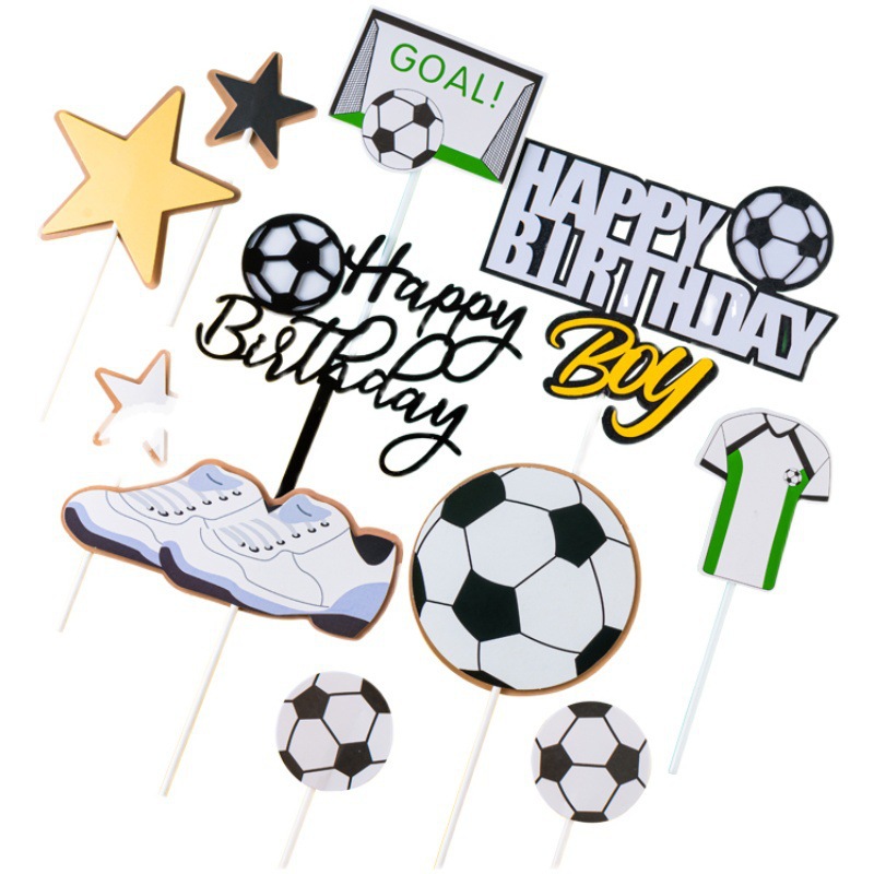 Baking Cake Topper Mini Sneakers Decoration Basketball Ball Frame Boy God Birthday Party Dessert Bar Decoration