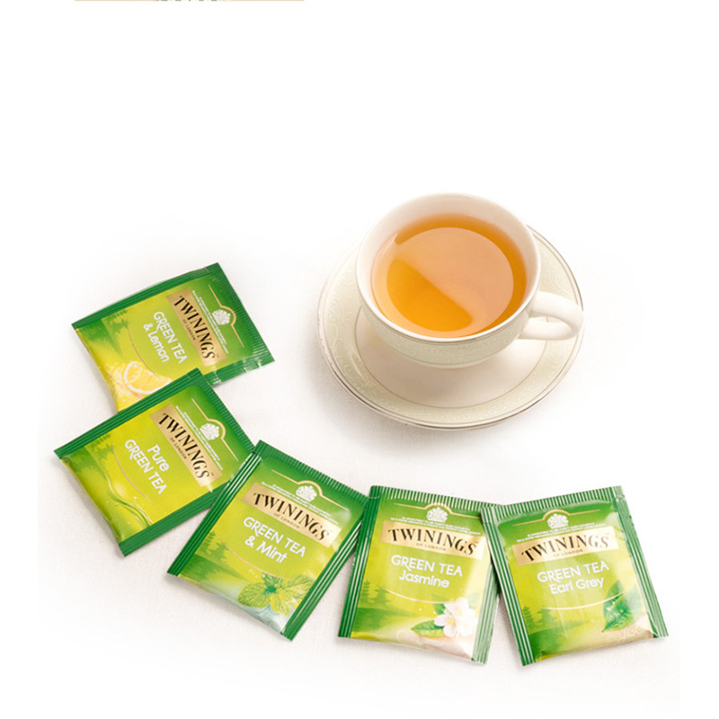 英国twinings川宁绿茶精选装20片 5口味袋泡绿茶包薄荷茉莉柠檬茶