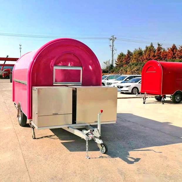 工厂定做外卖保温盒饭车 拖挂式小吃房车 街景店车 网红地摊产品