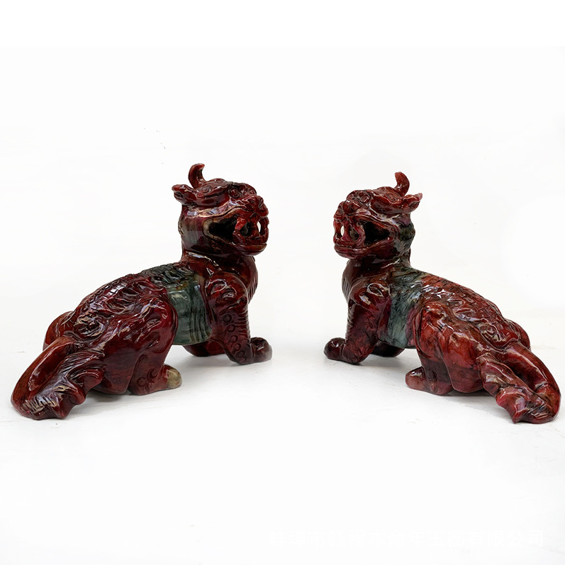 钰程本命年 20厘米岫玉谛听吉祥摆件地藏王菩萨坐骑瑞兽