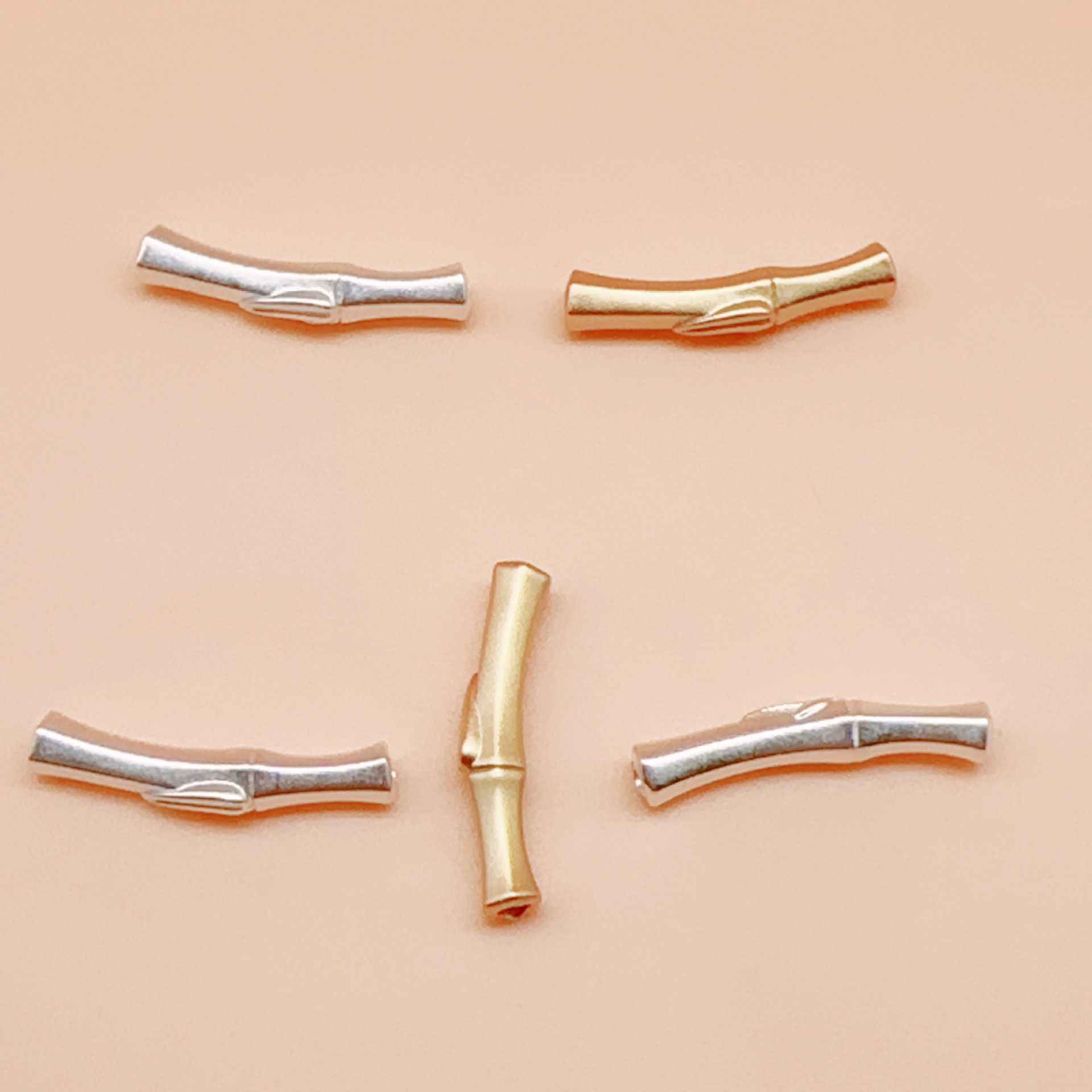 节节高升 s999足银3d硬银竹节弯管泰银管配件diy手工编绳项链