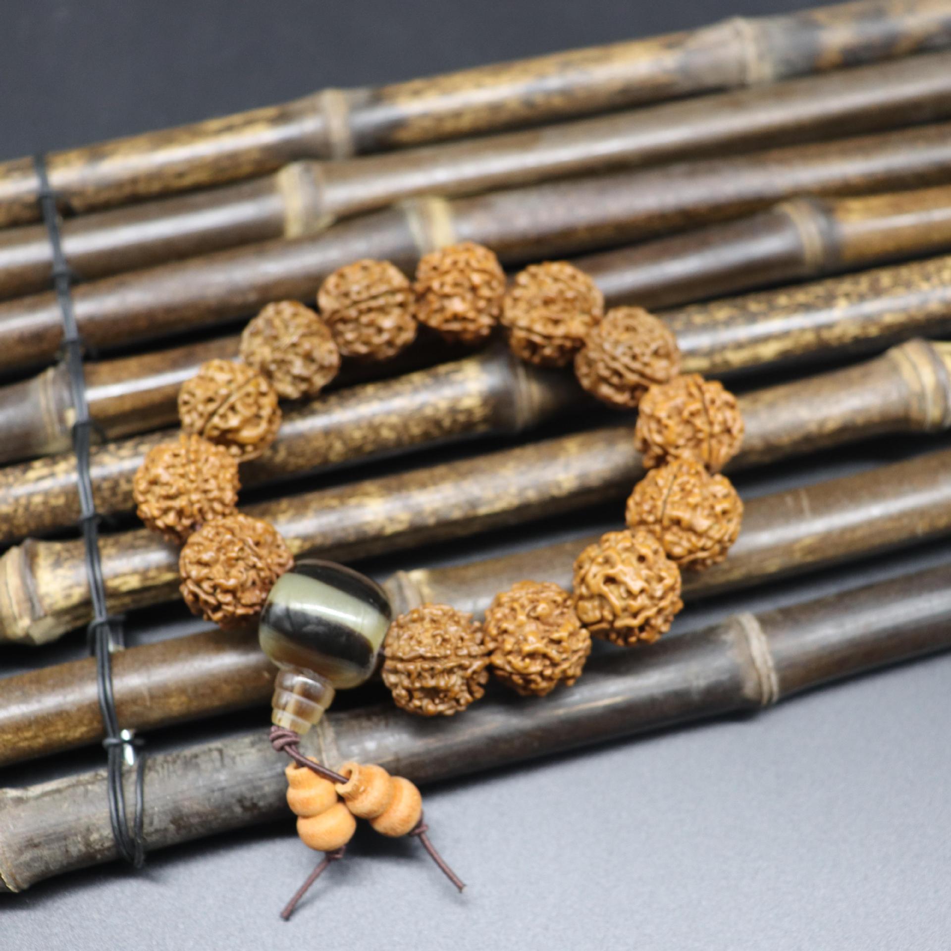 金刚菩提子尼泊尔五瓣菩提子红皮佛珠文玩把件男士手串女手链批发