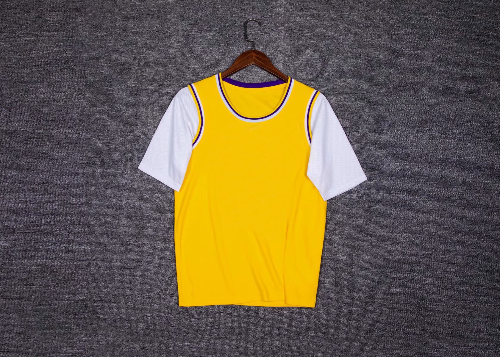 假两件上衣湖人23号詹姆斯24号科比篮球服上衣男篮球衣队服xs-4xl