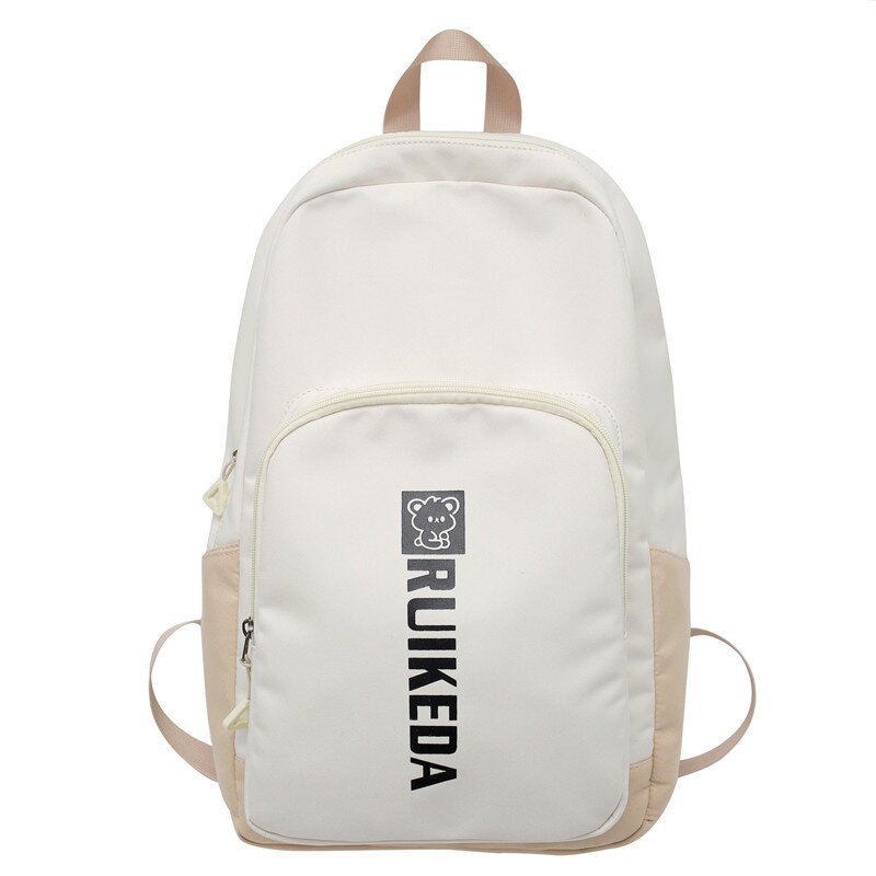 2023 New Casual Fashion Trend Backpack Wholesale Large Capacity Solid Color Letter Backpack Middle School Student Schoolbag