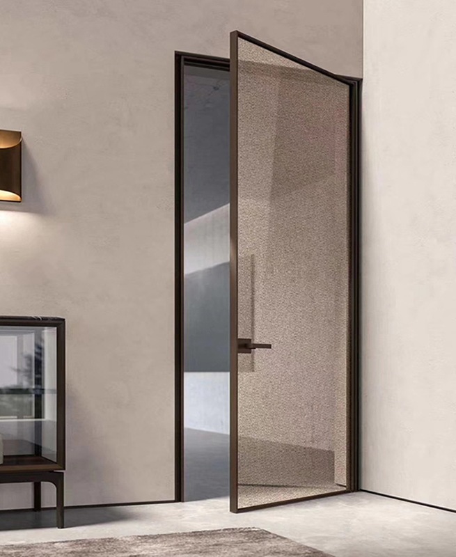 窄边玻璃平开门铝合金卫生间浴室门隔音防潮时尚简约现代年轻潮流