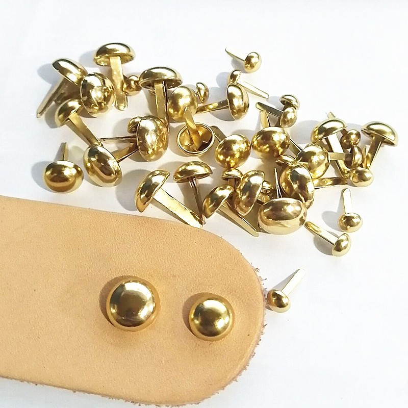 Golden Mushroom Brad Nail Metal Button Clothing Accessories 6#8# Accessories Brad Nail Double Shackles Creative Diy Accessories