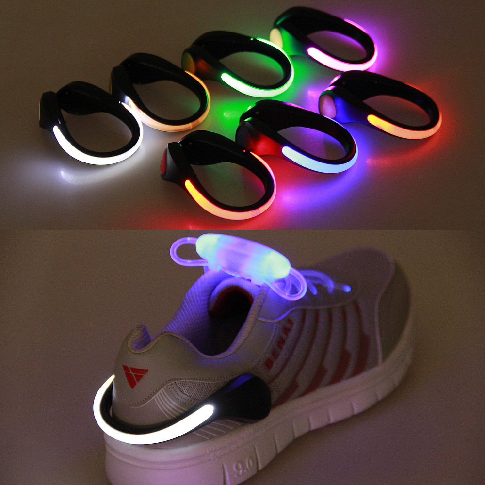 New Light Shoes Clip Light Flash Shoe Clip Outdoor Sports Warning Light Night Running Cycling Fixture Factory Self-Sales
