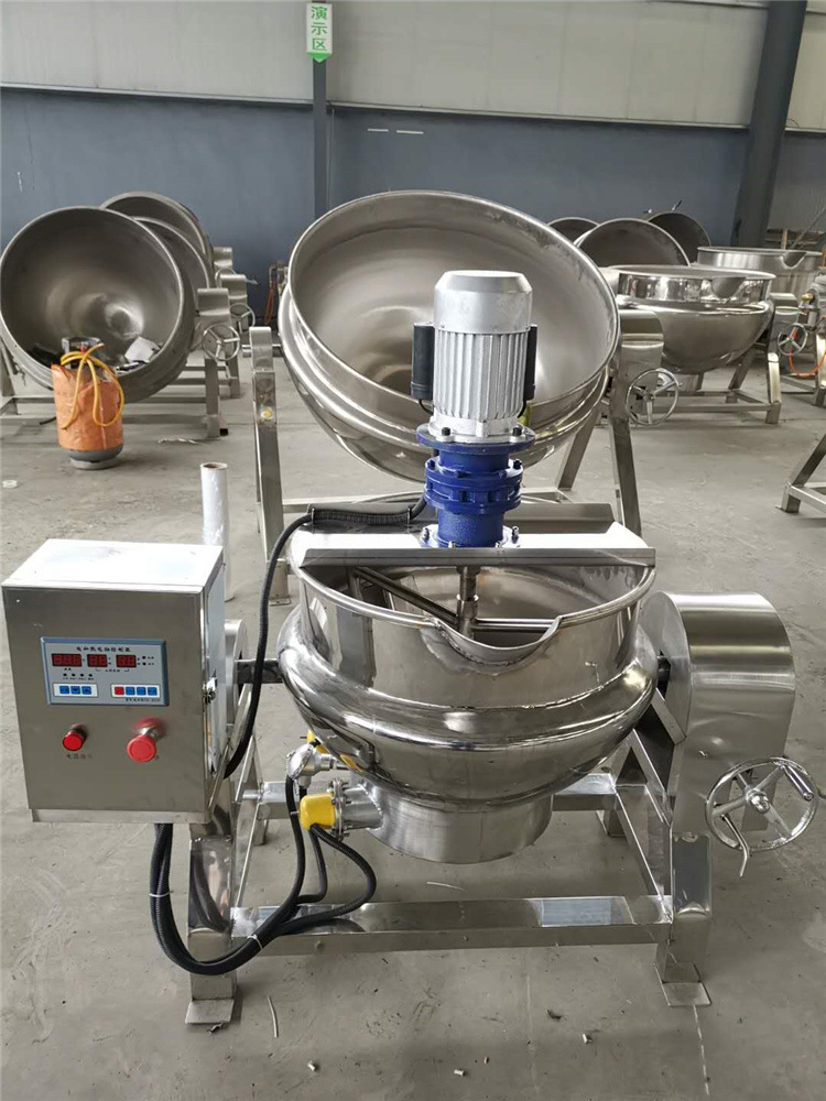 酱牛肉蒸煮锅 麻辣烫底料煮锅棉花糖裹枣设备辣椒酱自动炒锅厂家