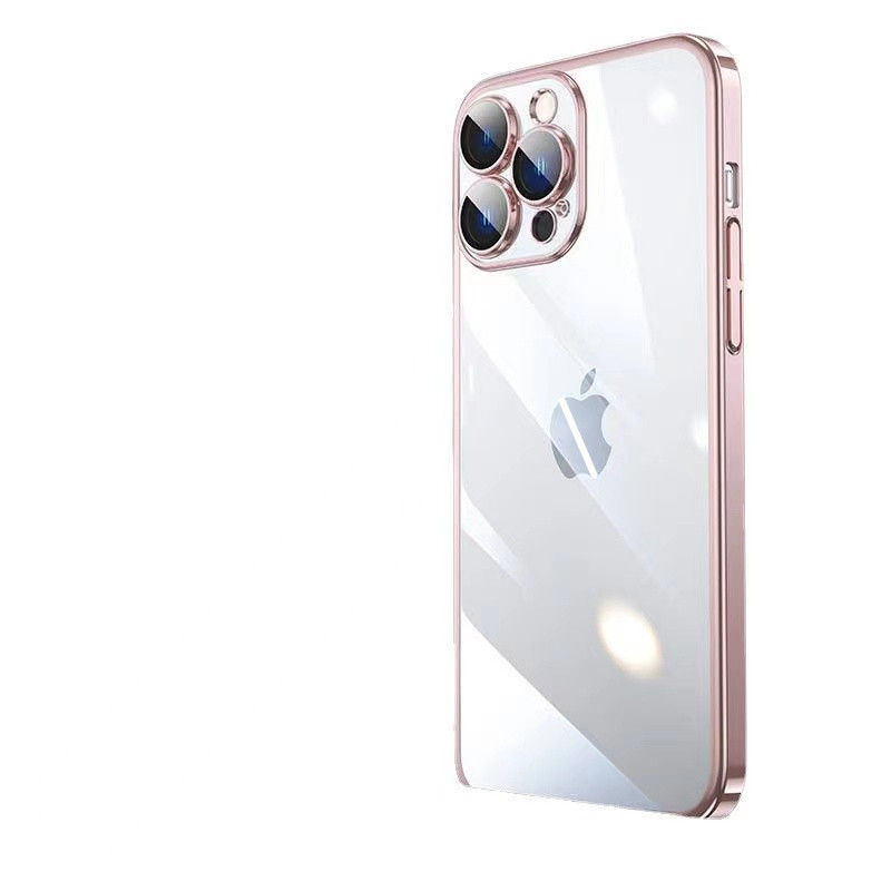 Applicable to Apple 14 Electroplating Phone Case Ultra-Thin Iphone15 Creative Pc Hard Shell 13 Comes with Lens Protector