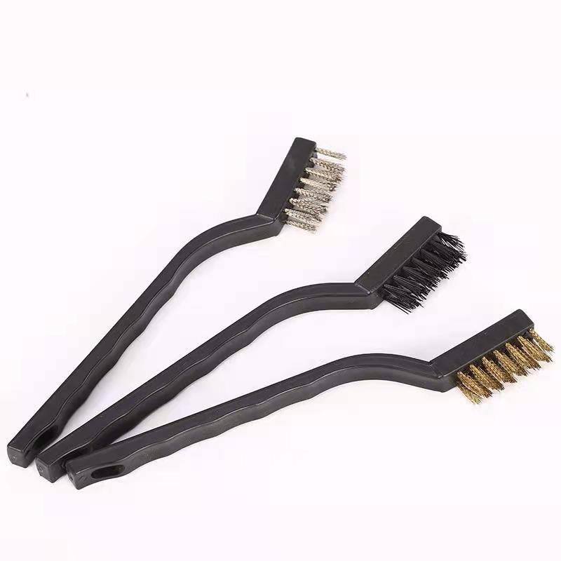 Gas Cooker Cleaning Brush Kitchen Ventilator Wire Brush Kitchen Multi-Functional Cleaning Brush Three-Piece Cleaning Tools