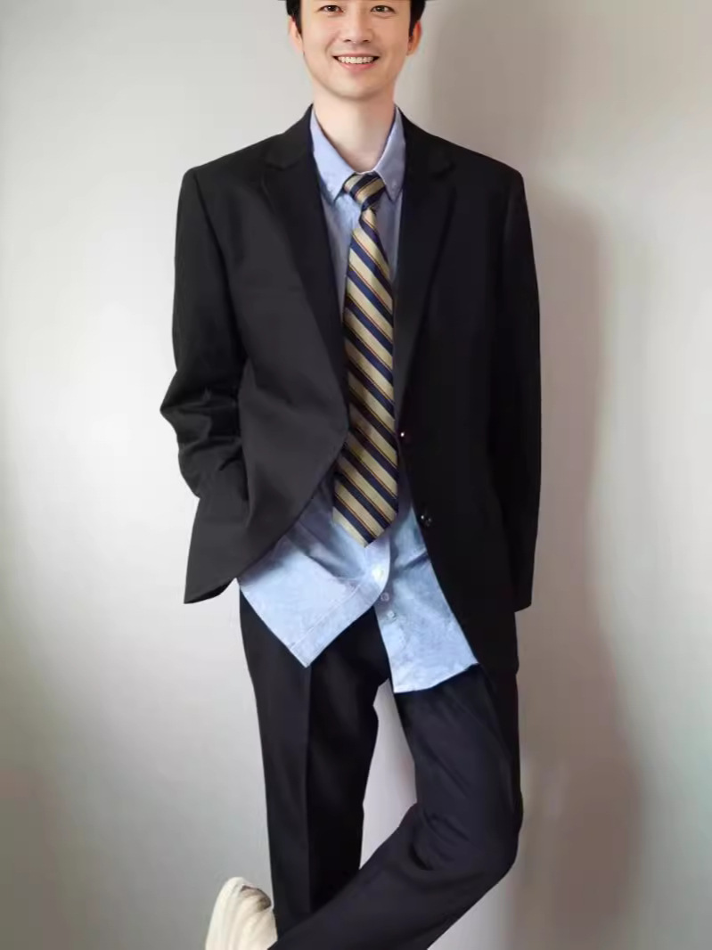男西装套装垂感正装藏青新郎免烫西服外套休闲商务职业装男装套装