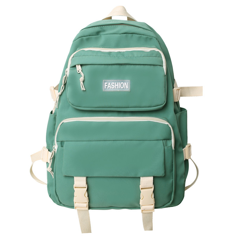 Schoolbag Female Ins Junior High School Student Mori Style Solid Color Backpack Trendy College Student Couple Backpack