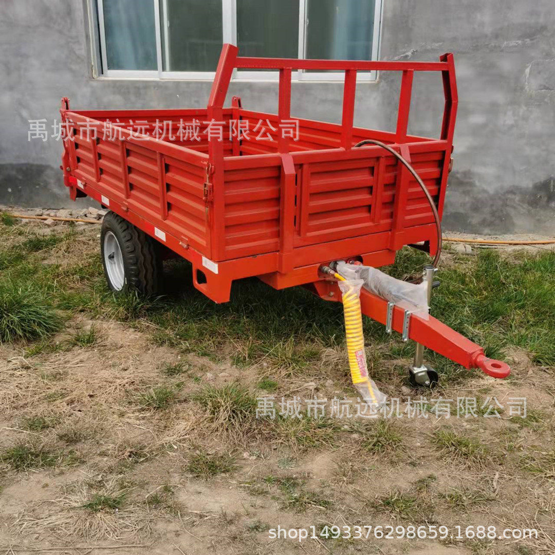 厂家直发2吨3吨5吨10吨拖车斗 拖拉机牵引式后翻自卸的运输平板车