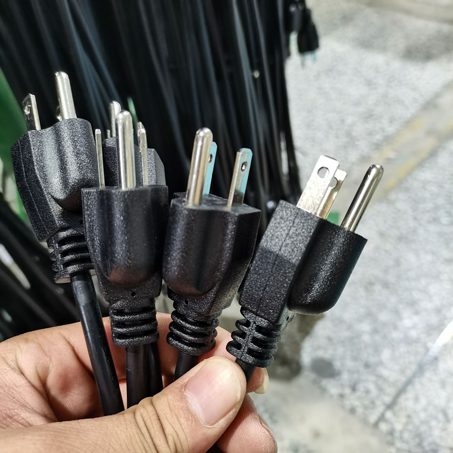 美国纯铜美式单头美规电源线 美标三芯插头线连接带品字尾/裸线