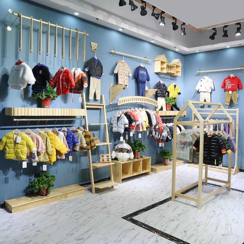 服装挂衣架展示架实木落地组合架童装店女装货架新品上墙壁挂架子