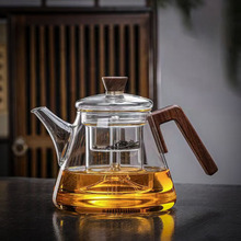 木把高硼硅玻璃花茶壶大容量蒸煮两用沏茶壶家用带过滤内胆泡茶壶