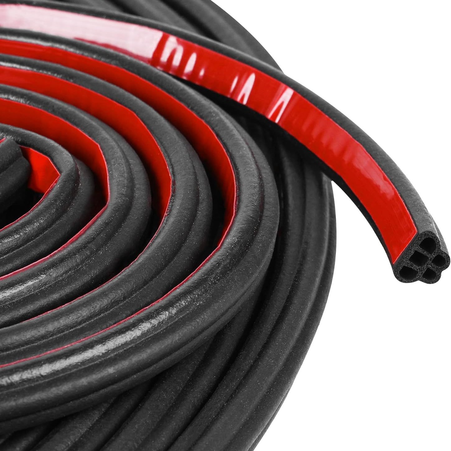 汽车挡风雨条自粘双层5孔通用汽车隔音密封条车门橡胶密封条家用