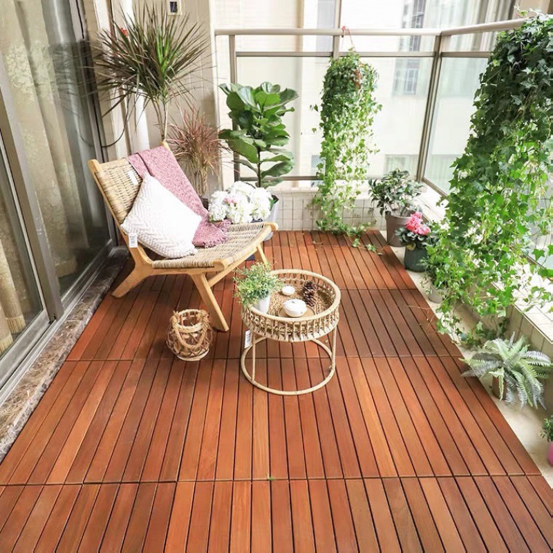 阳台木地板重蚁木防水耐磨地板防腐木户外露台花园阳光房拼接地板