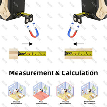 2合1激光测量卷尺 激光可测量40m 尺带可测量5m 可测量多种类型