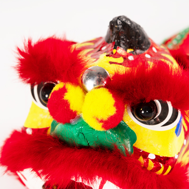 ly佛山醒狮汽车摆件狮子头舞狮儿童拳头南狮玩具迷你狮头道具玩偶