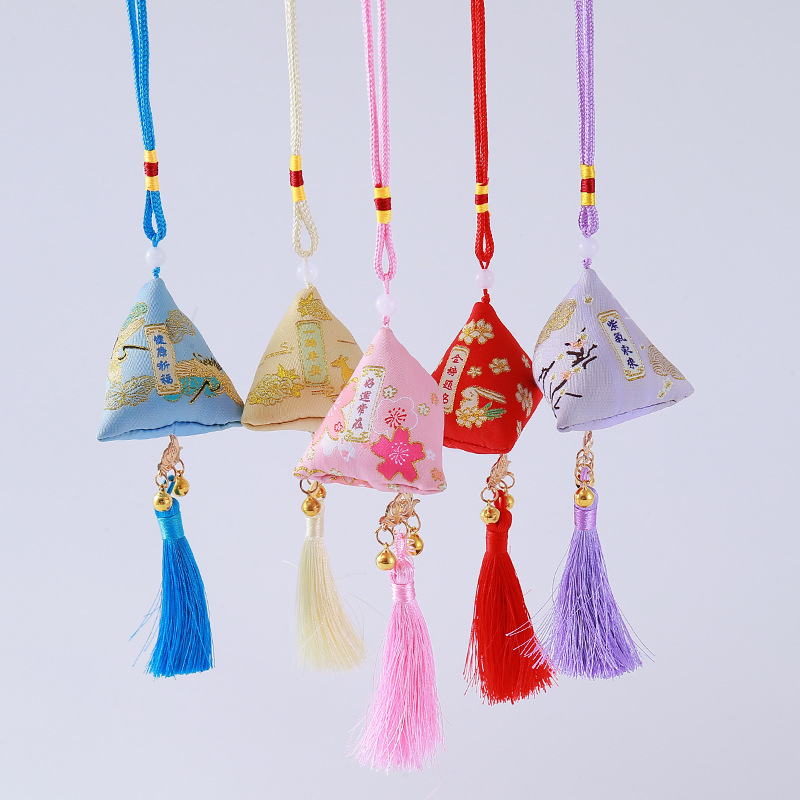 端午艾草粽子香包流苏三角粽香囊迷你小香包车挂香囊活动礼品挂件