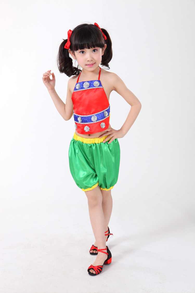 小荷风采拍拍手舞蹈演出服儿童表演服幼儿园男女童红肚兜可爱娃娃