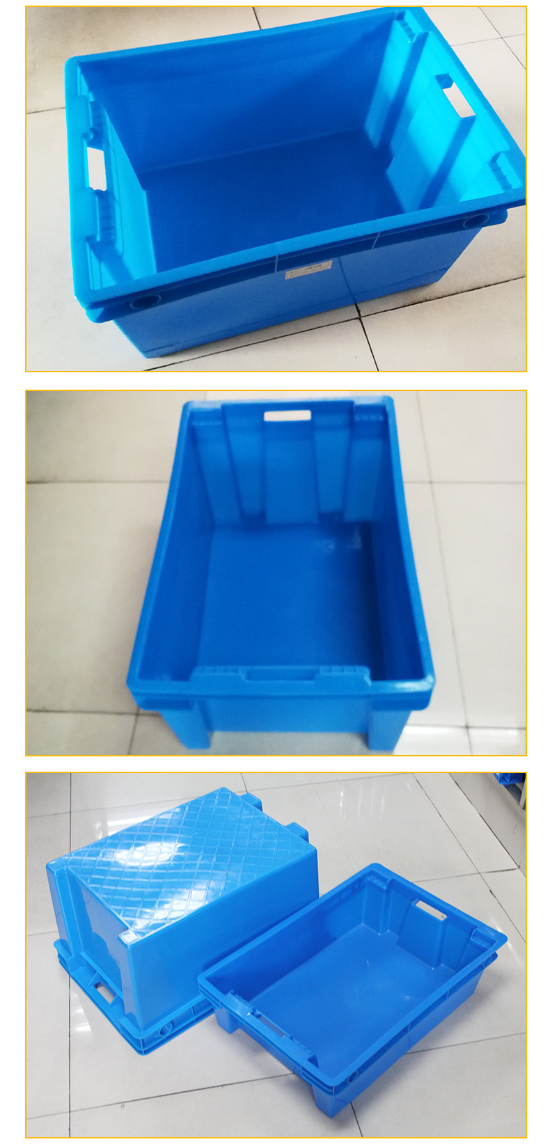 厂家供应 分类食品塑料箱错位箱 食用配货框塑料胶框斜插错位箱