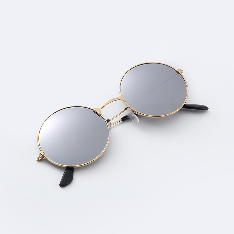 Retro Sunglasses round Frame Children's Prince Glasses Stylish round Sun Glasses Wholesale Retro Metal Glasses