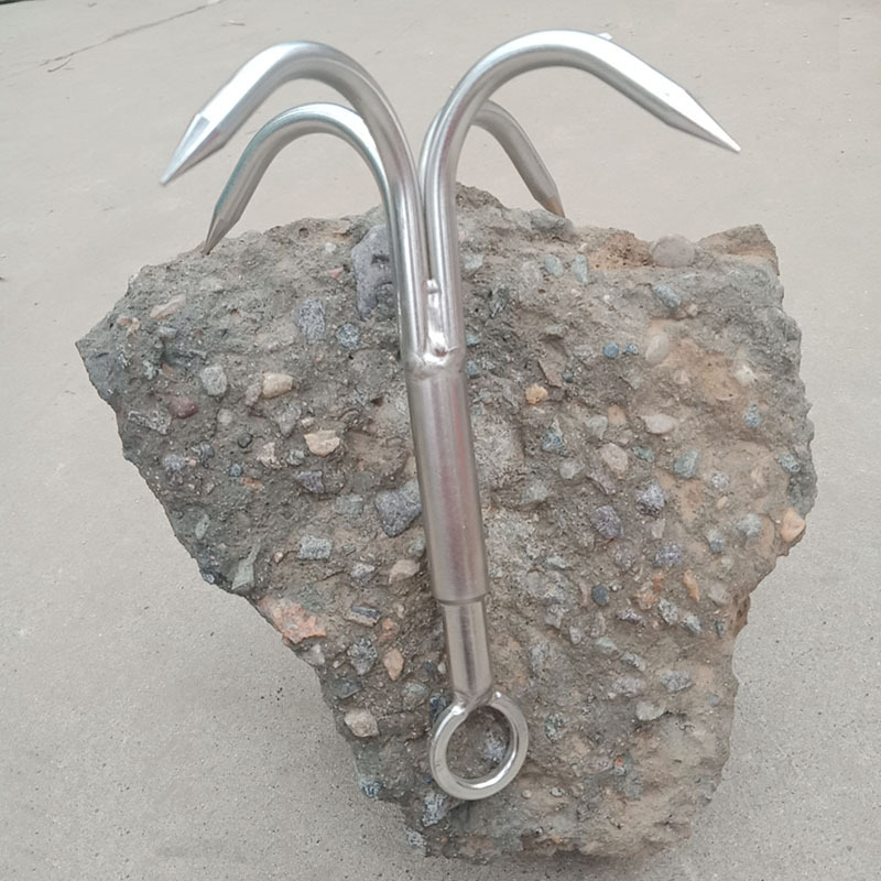 四爪水草锚钩不锈钢冰爪打捞钩飞虎爪野外求生户外三爪钩锚刀渔具