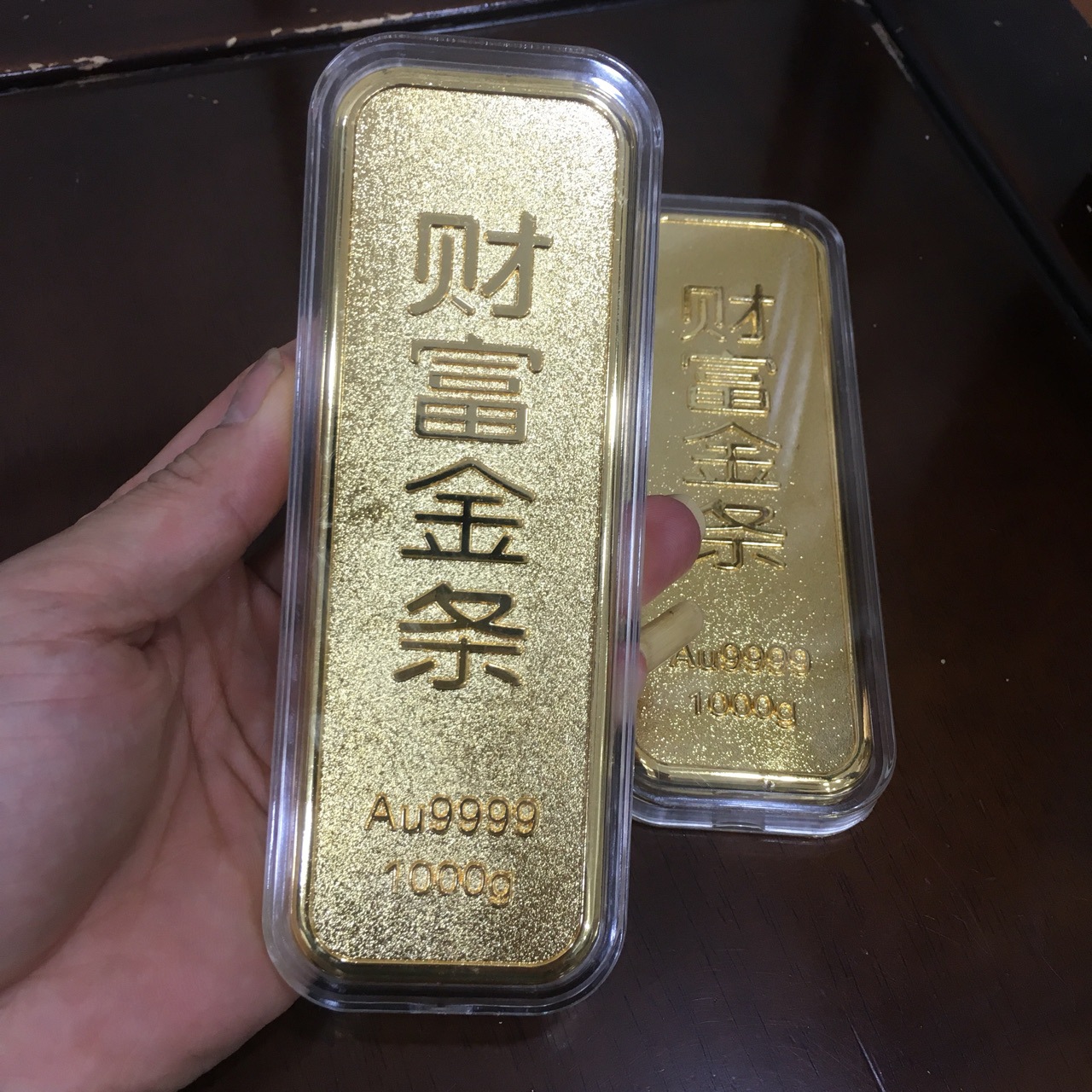 金条仿真样品 铜镀金财富金条投资金砖 金店银行柜台摆件直播金条