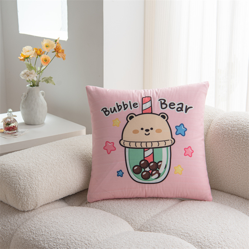 Cartoon Short Plush Pillow Dormitory Home Couch Pillow Hotel Car Printable Pattern Pillow Cushion Customization